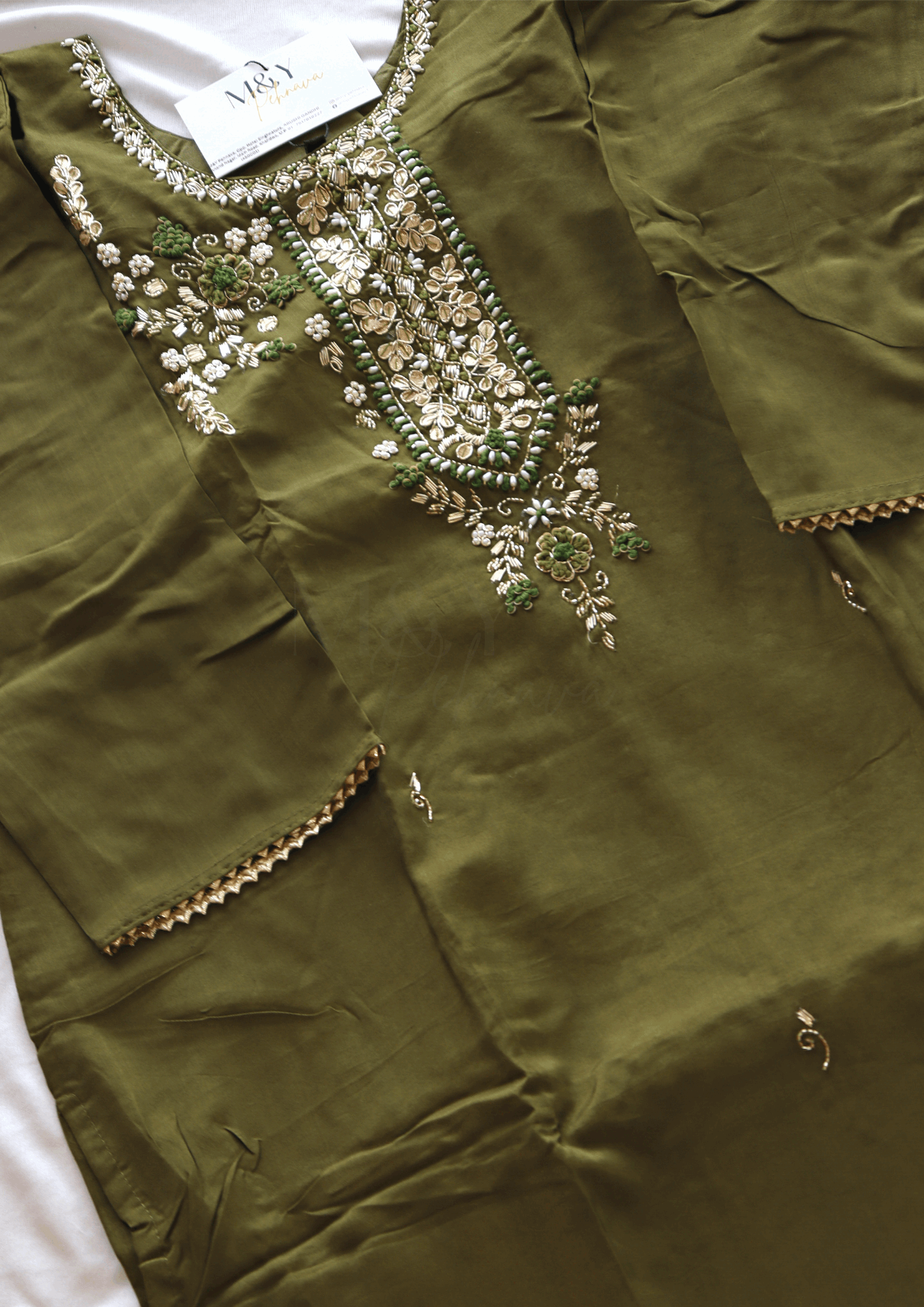 Olive Beads Work Suit Set