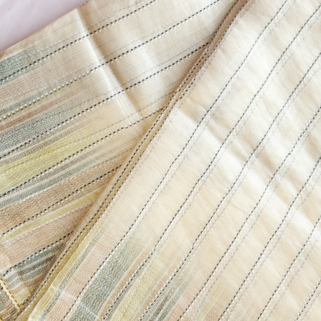 Pure Linen With Kantha Weaving Saree