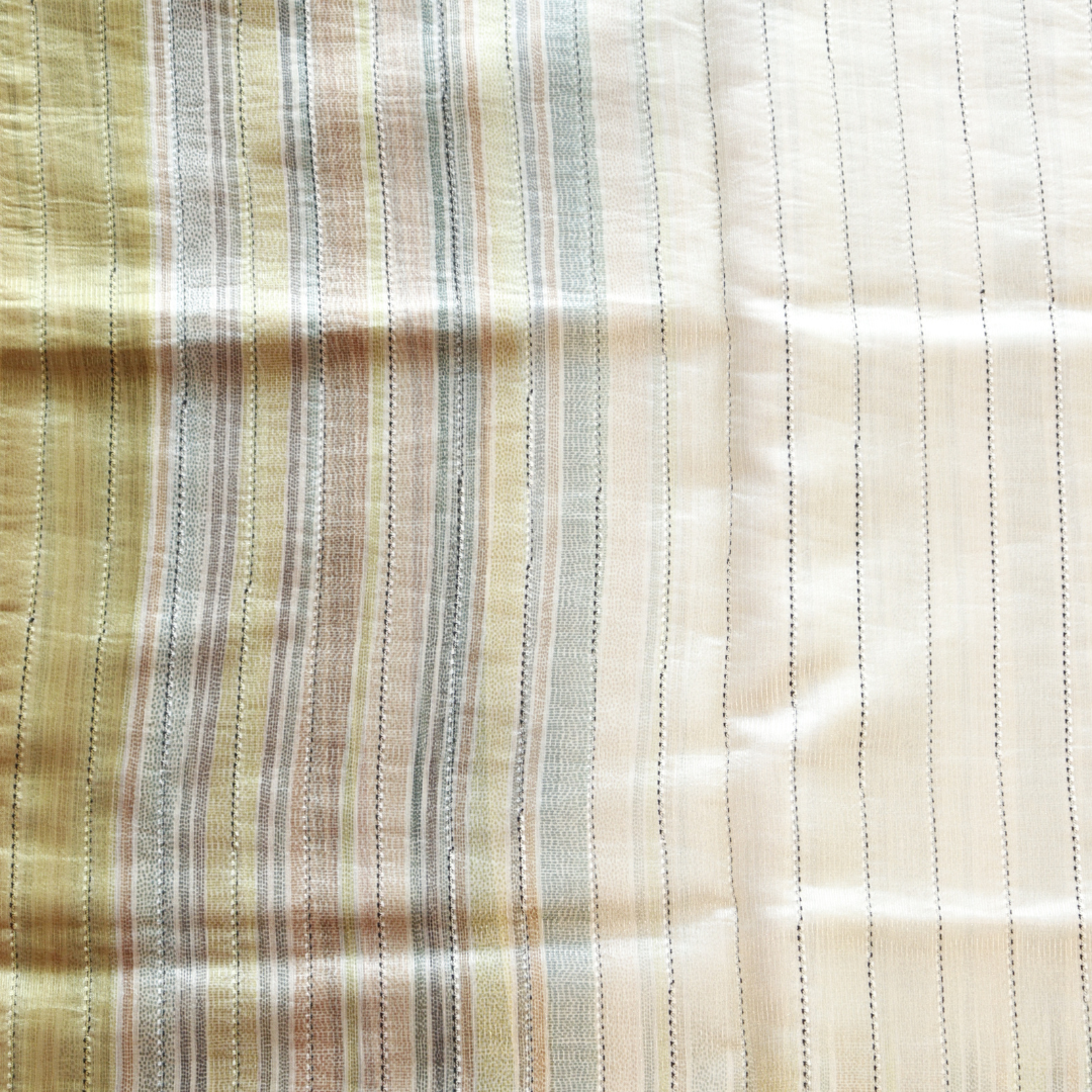 Pure Linen With Kantha Weaving Saree