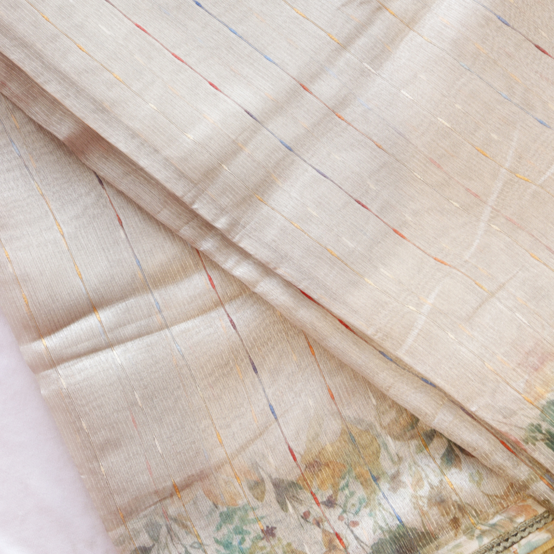 Pure Linen Kantha Weaving Saree