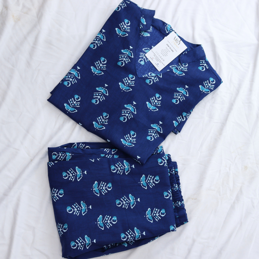 Blue Cotton Co-Ord Set