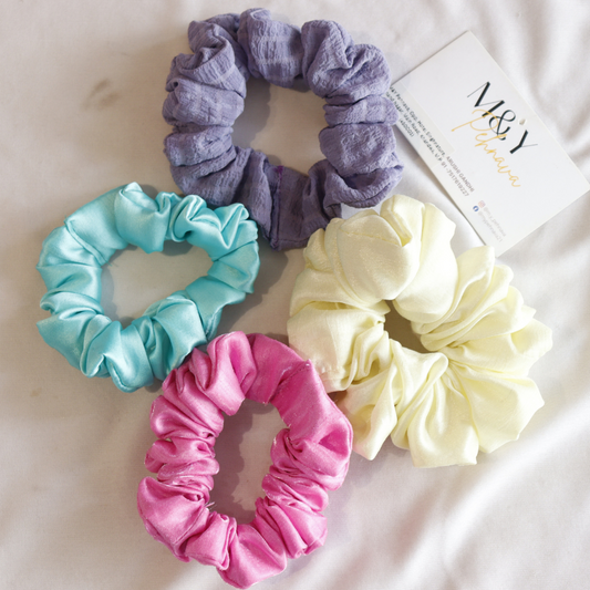 Soft Colour Scrunchie Set Of 4