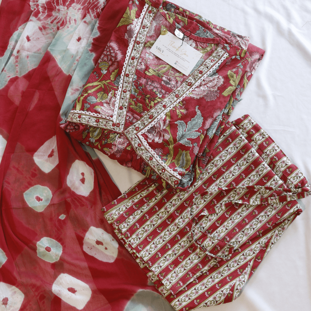 Alia Cut Pure Cotton Printed Suit Set - M&Y Pehnava