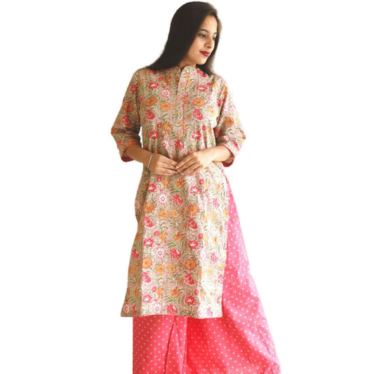 Cotton Kurti Palazzo Set - M&Y Pehnava