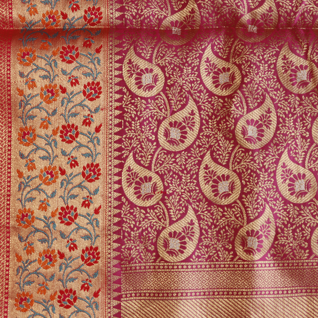 Cotton Silk Heavy Banarsi Border and Buty Saree - M&Y Pehnava