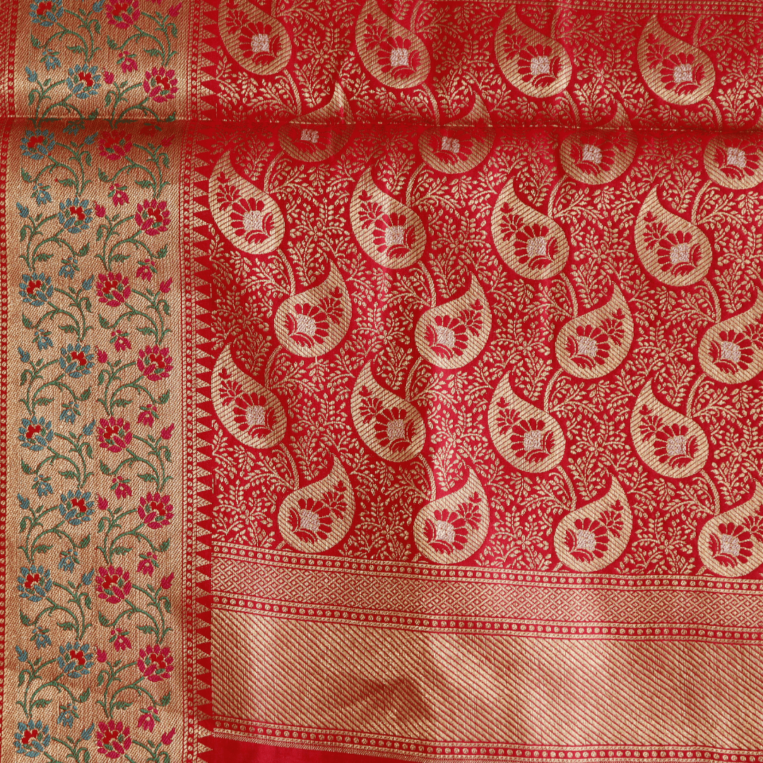 Cotton Silk Heavy Banarsi Border and Buty Saree - M&Y Pehnava