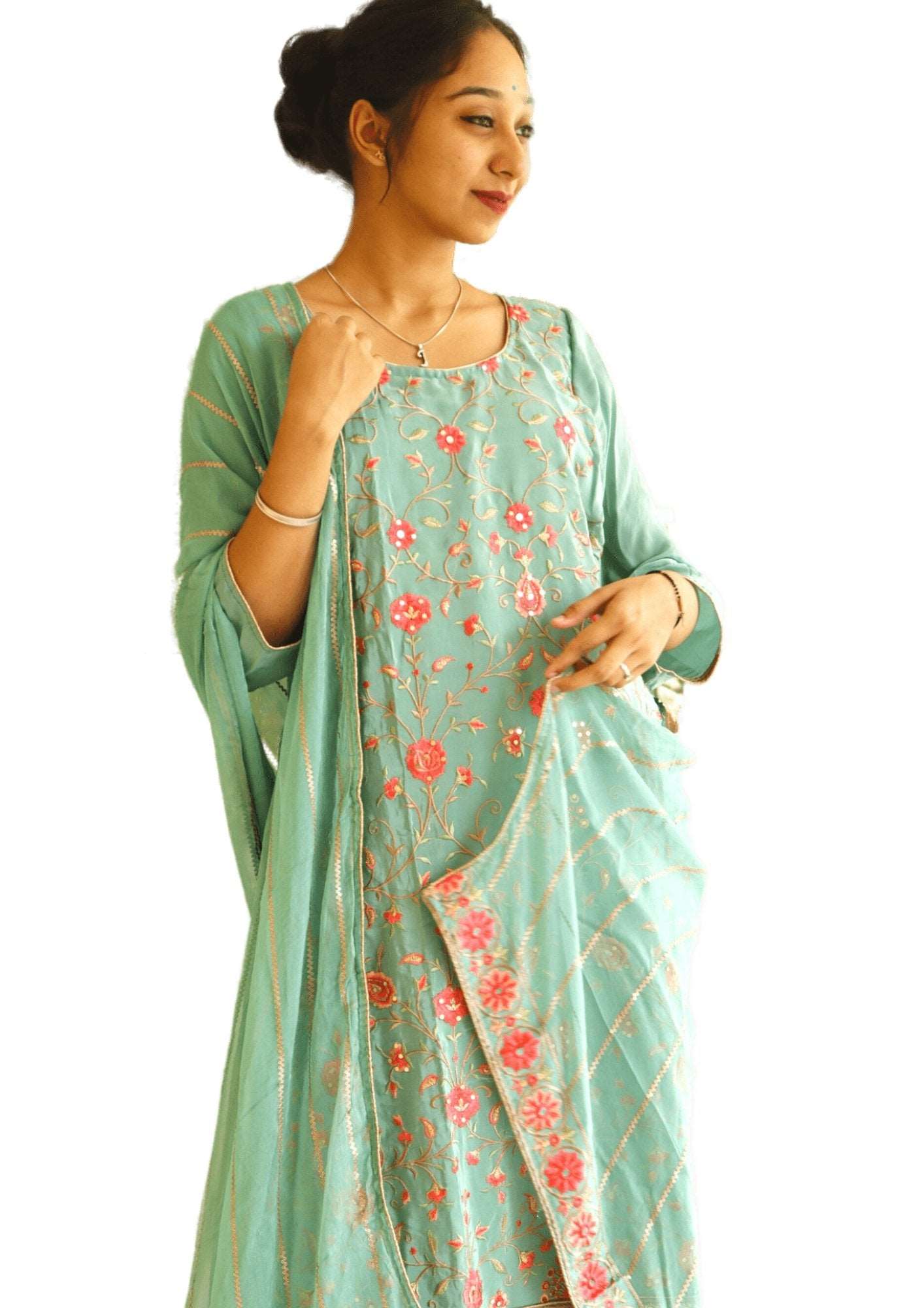 Crepe Embroidered Suit Set - M&Y Pehnava