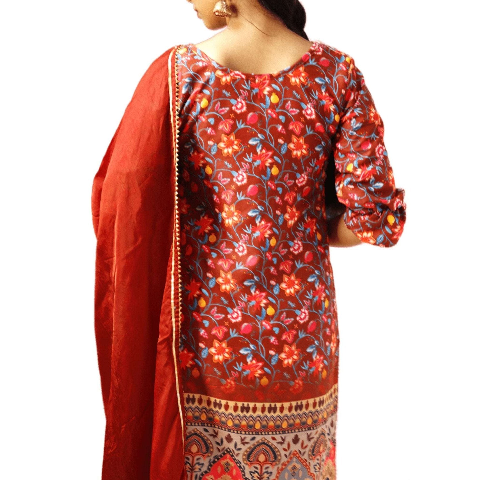 Digital Printed Poly Cotton Kurti Set - M&Y Pehnava