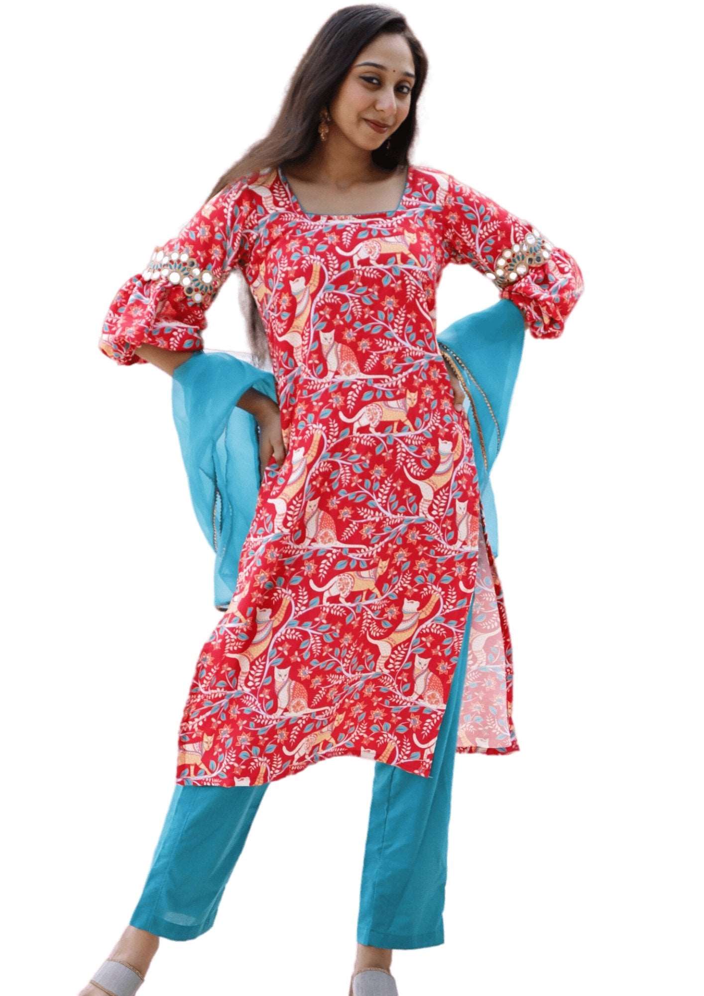 Digital Printed Poly Cotton Suit Set - M&Y Pehnava