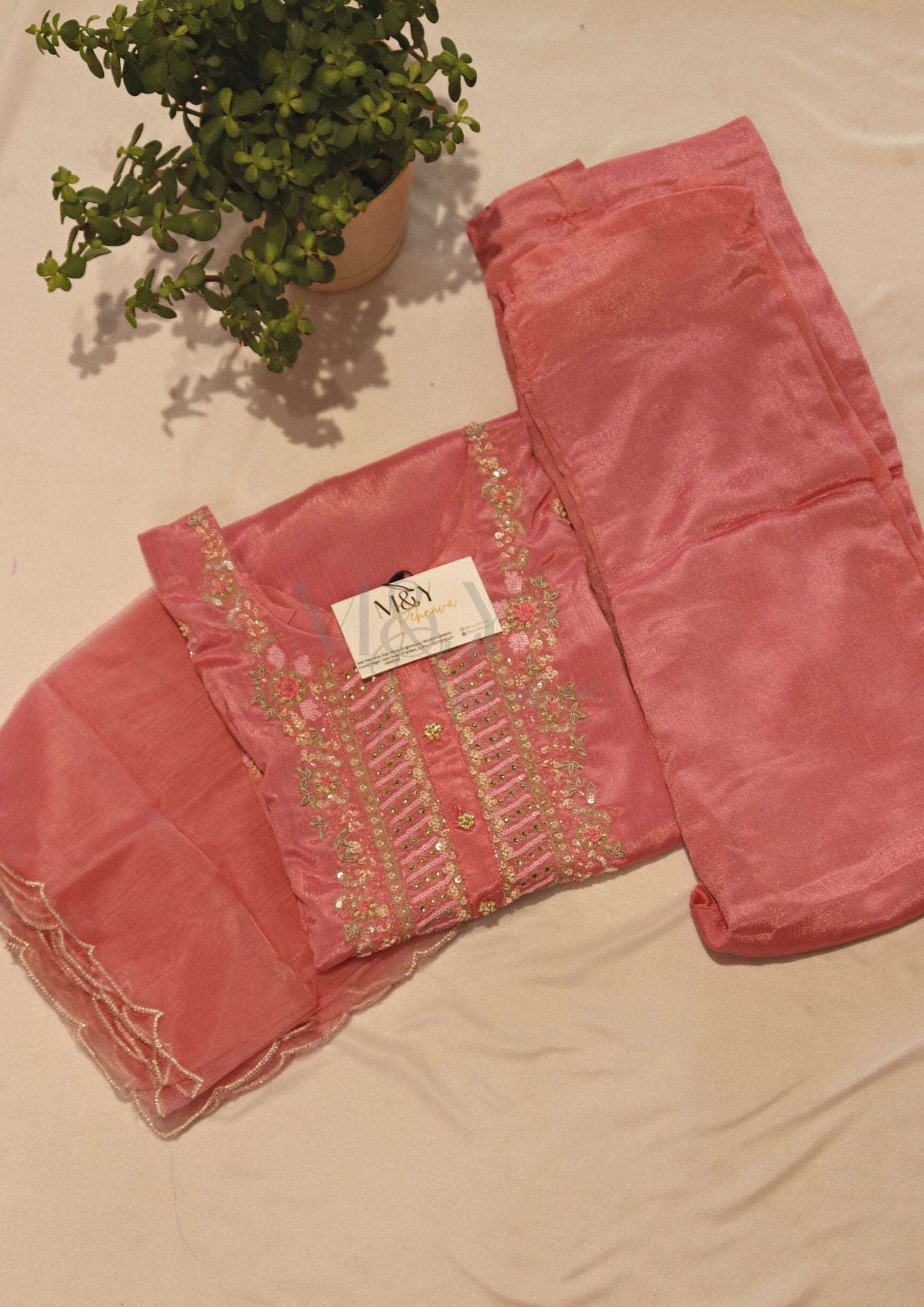 Muslin Silk Handwork Suit Set - M&Y Pehnava