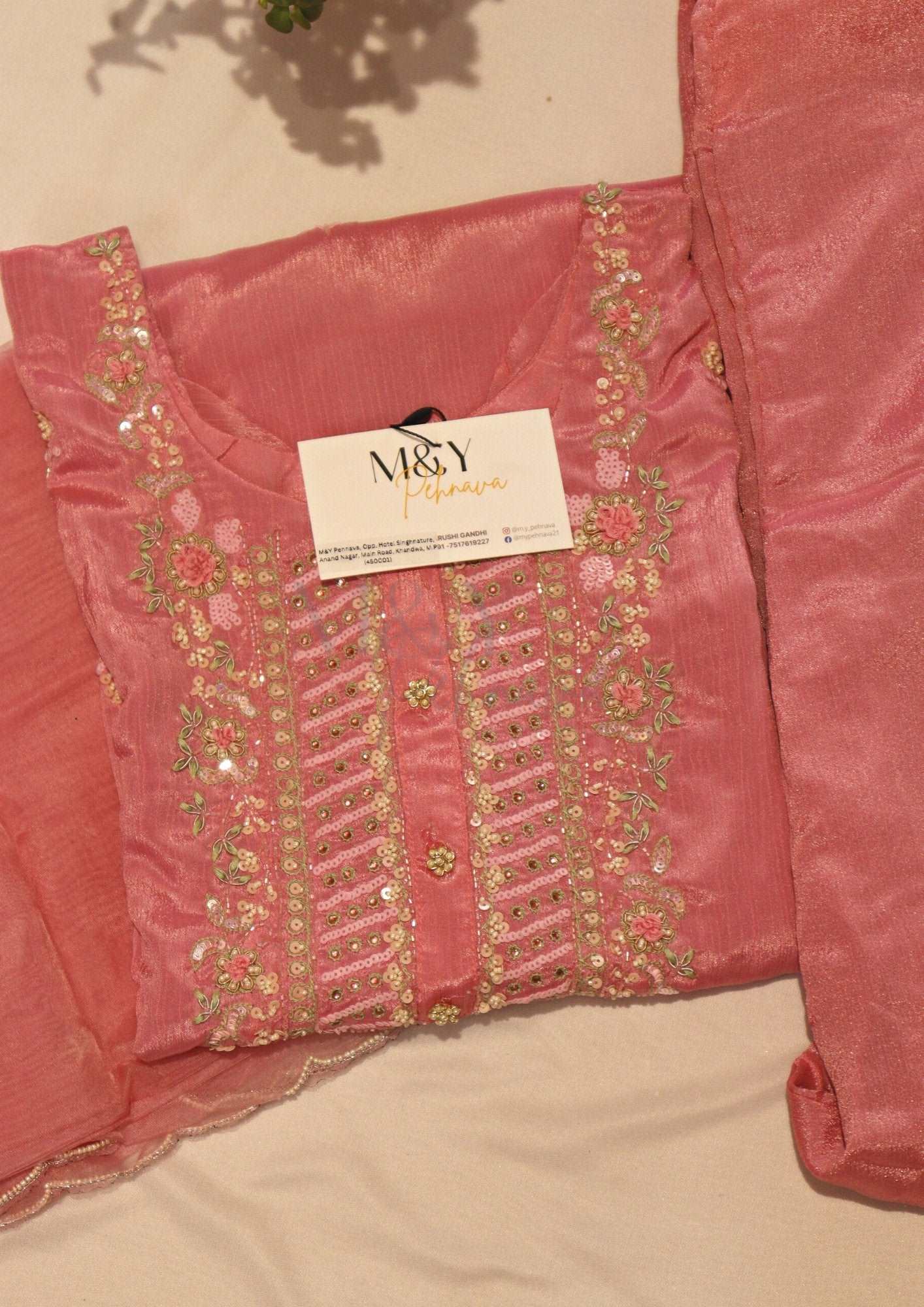 Muslin Silk Handwork Suit Set - M&Y Pehnava