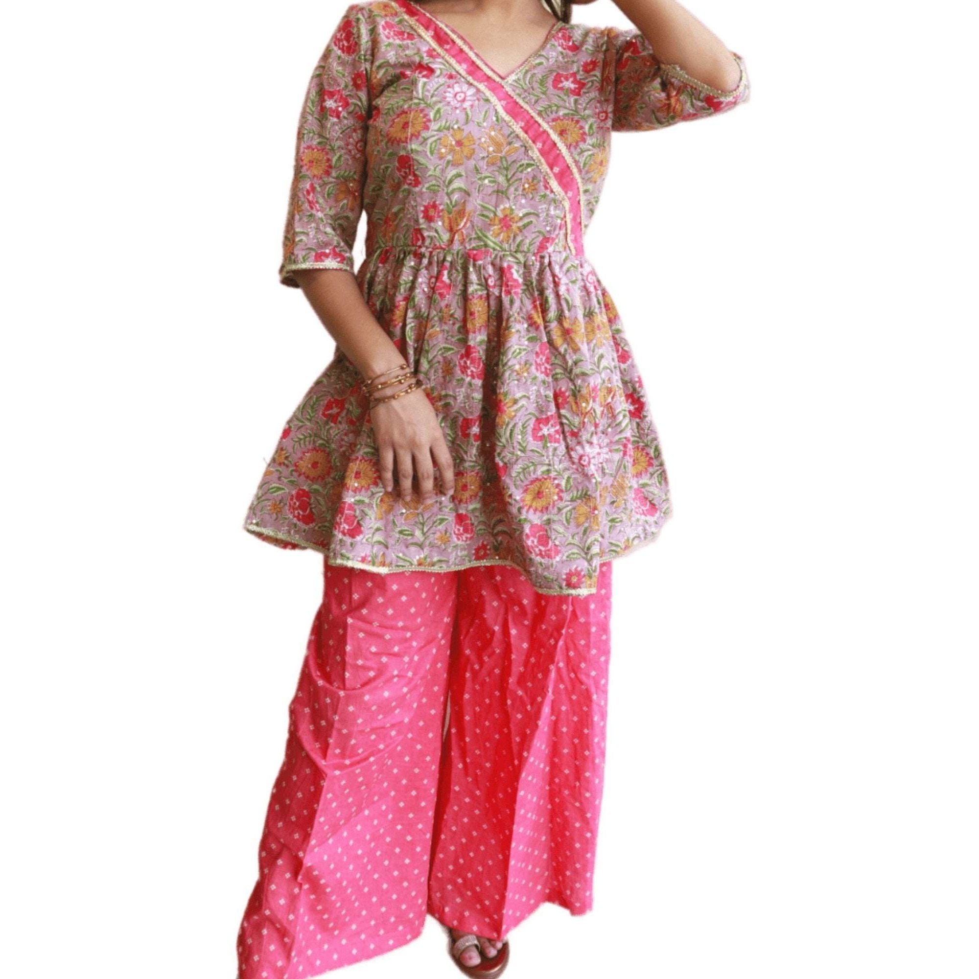 Peplum Style Cotton Kurti Bottom Dupatta Set - M&Y Pehnava