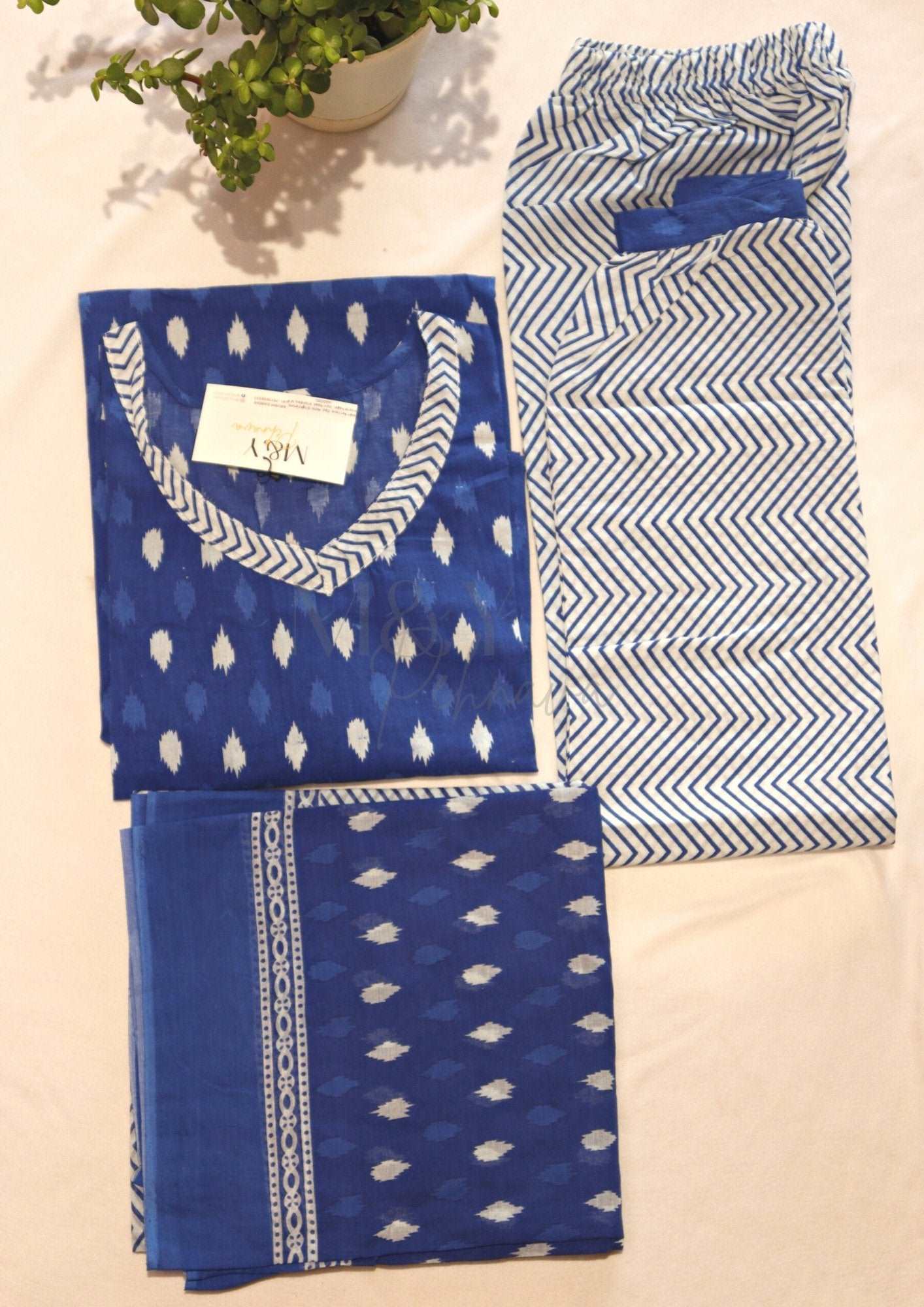 Pure Cotton Block Print Suit Set - M&Y Pehnava