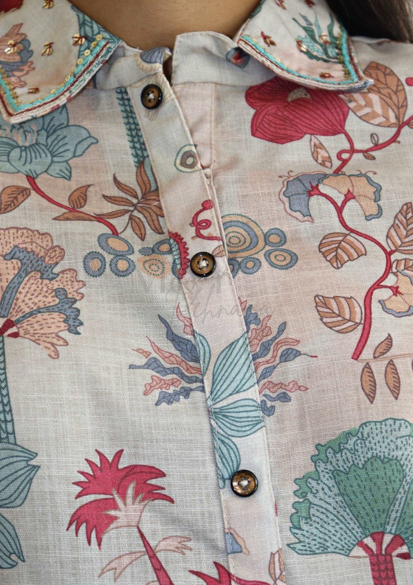 Rama Printed Linen Cotton Co-Ord Set - M&Y Pehnava