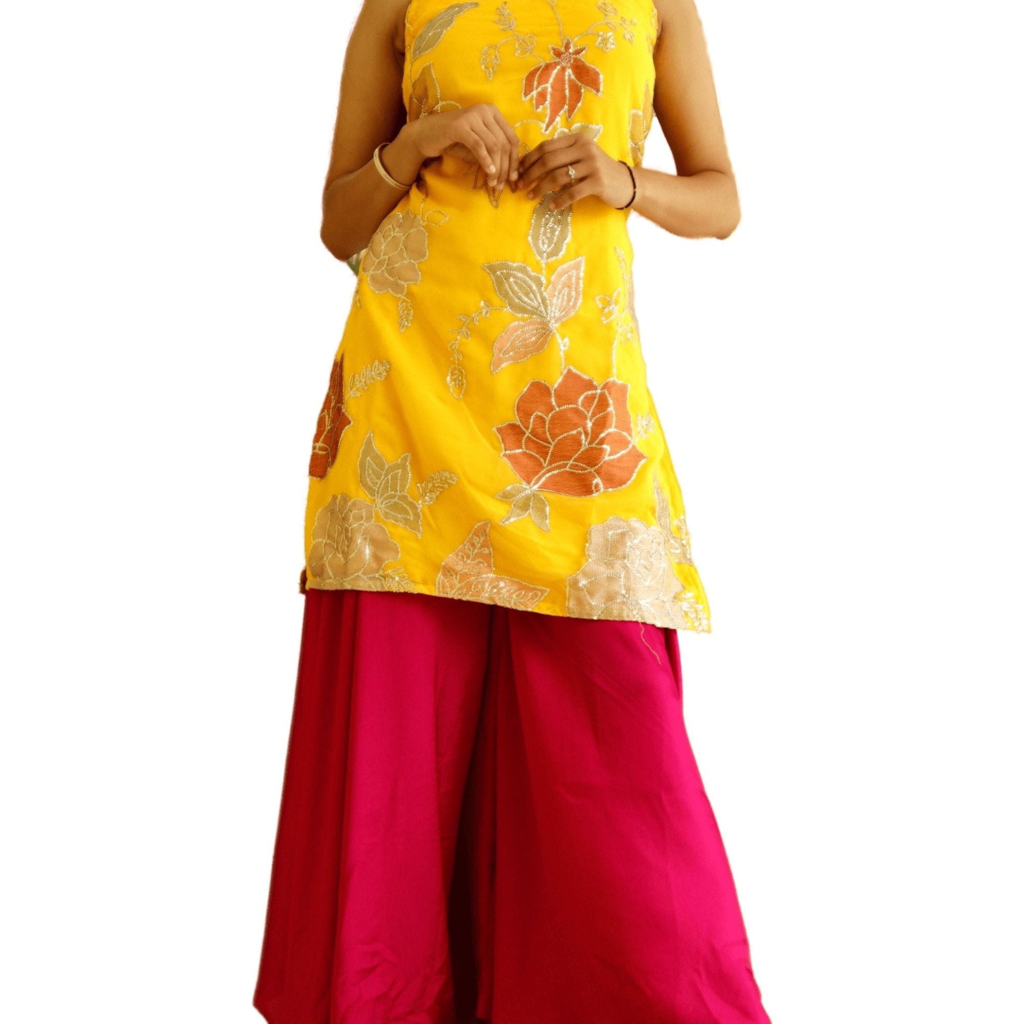 Embroidered Kurti With Palazzo Set - M&Y Pehnava