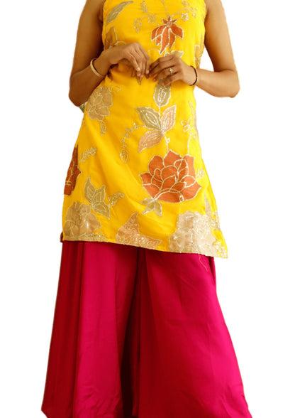 Embroidered Kurti With Palazzo Set - M&Y Pehnava