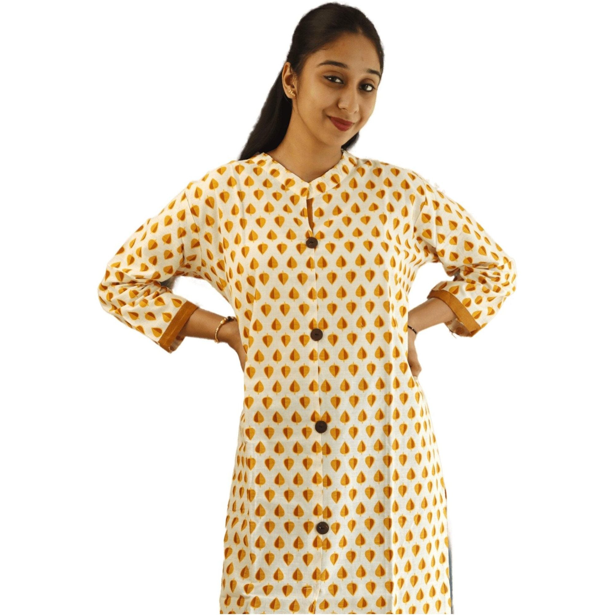 Hand-Block Printed Cotton Kurti - M&Y Pehnava