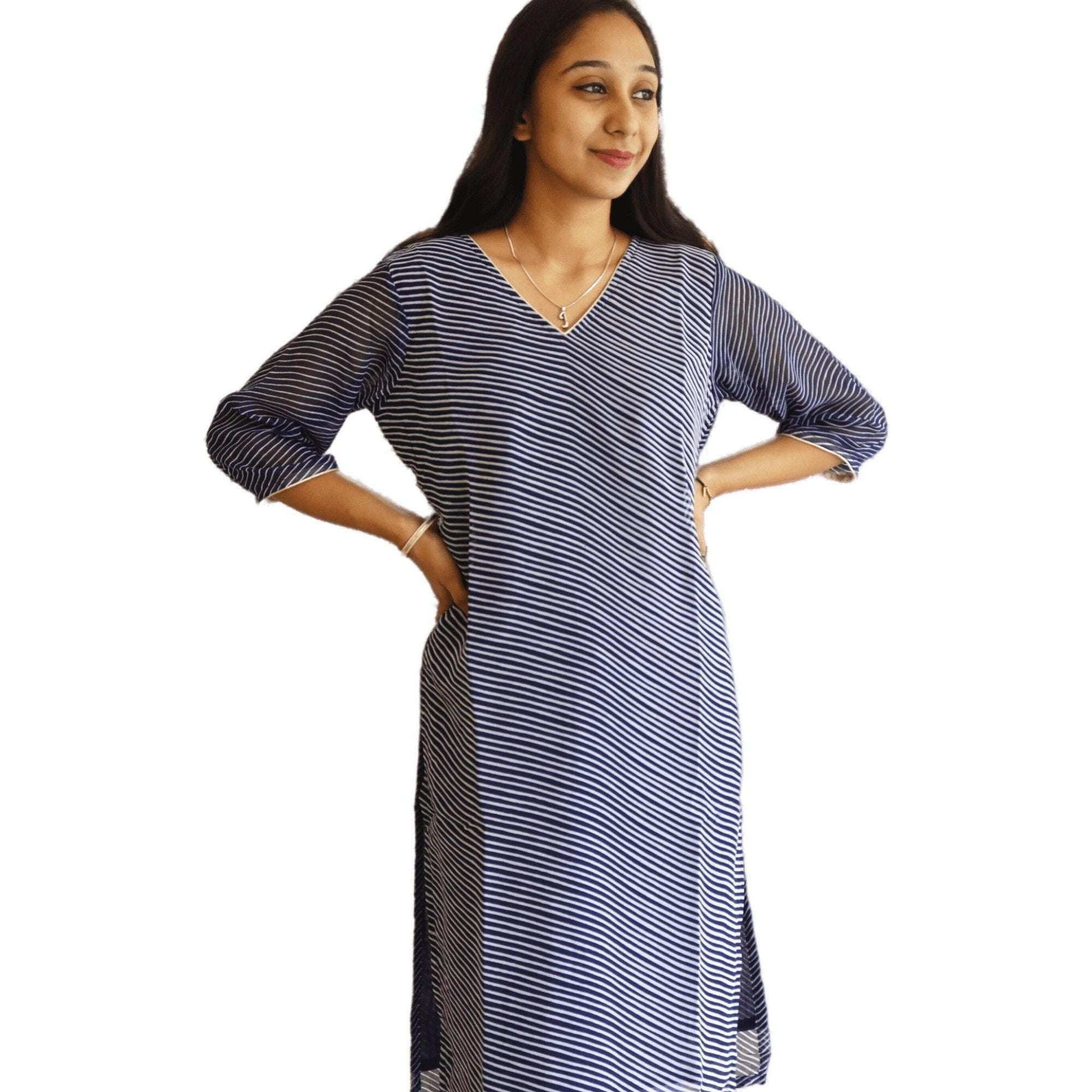 Leheriya Straight Kurti - M&Y Pehnava