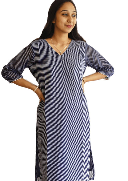 Leheriya Straight Kurti - M&Y Pehnava