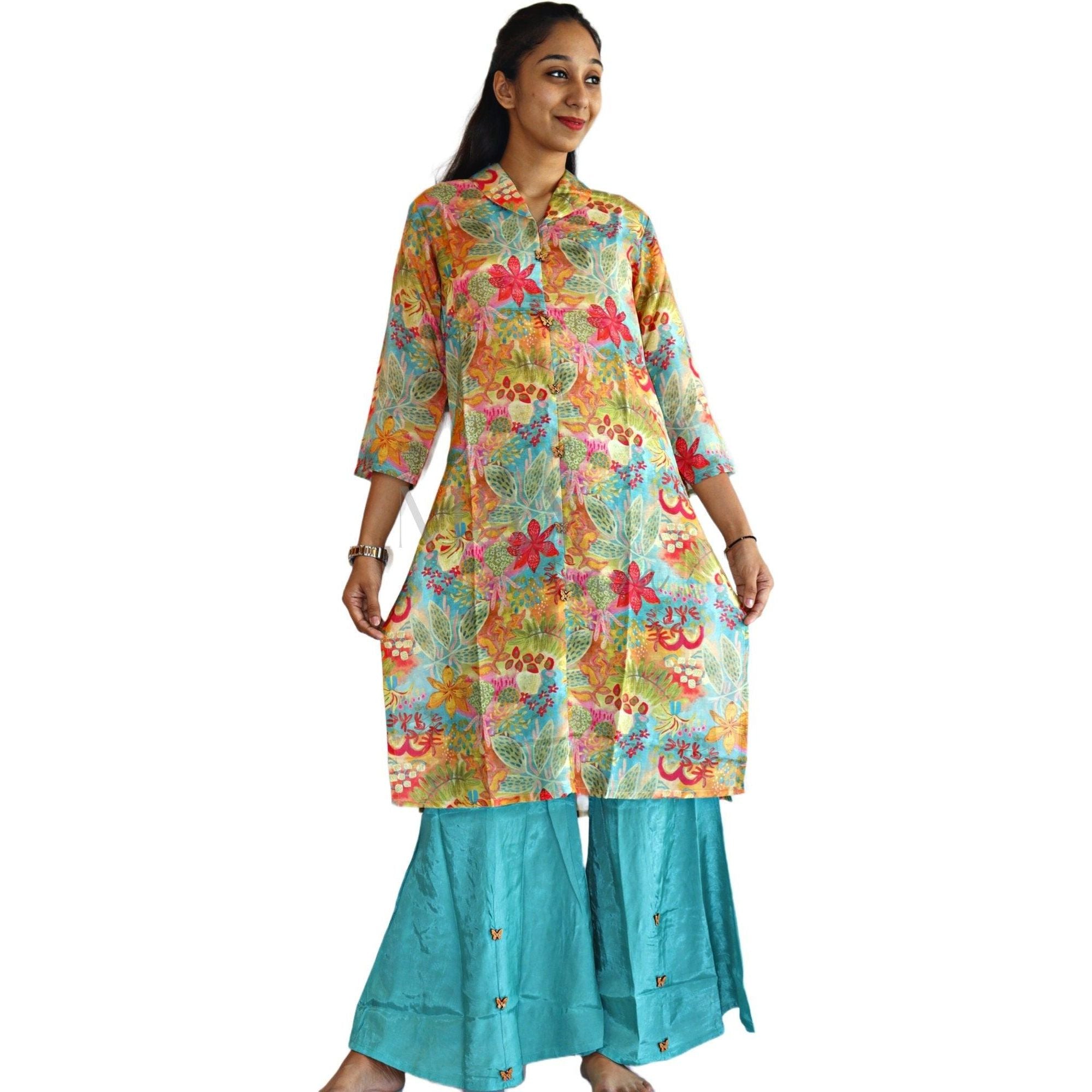 Printed Muslin Sharara Co-Ord Set - M&Y Pehnava