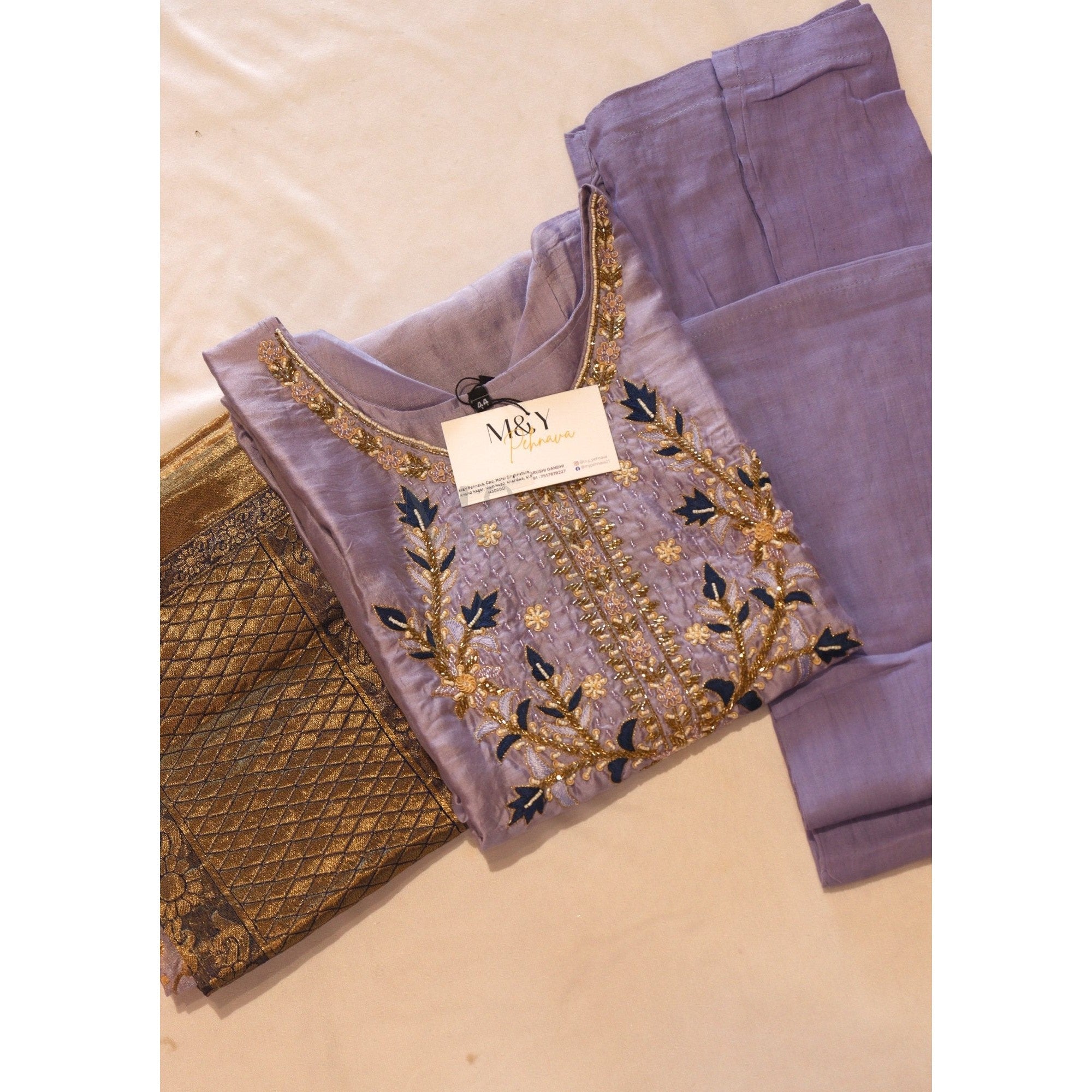 Silk Handwork Banarsi Dupatta Set - M&Y Pehnava